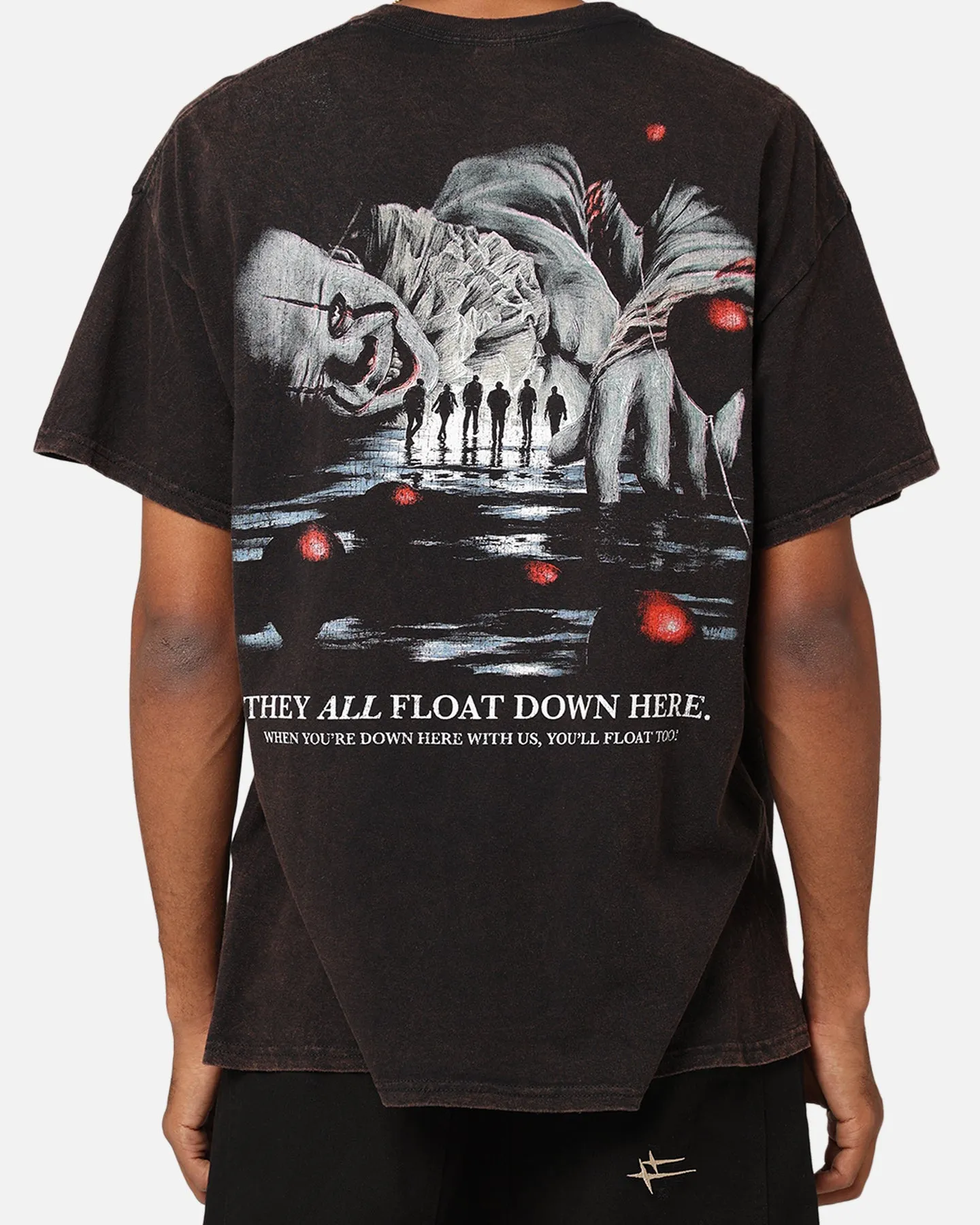 Goat Crew X Warner Bros. Entertainment Pennywise Face Vintage T-Shirt Black Wash print design