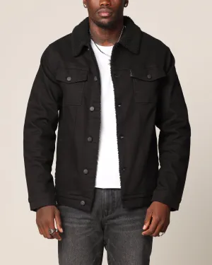 Saint Morta Sherpa Denim Jacket Black/Black Chic Style