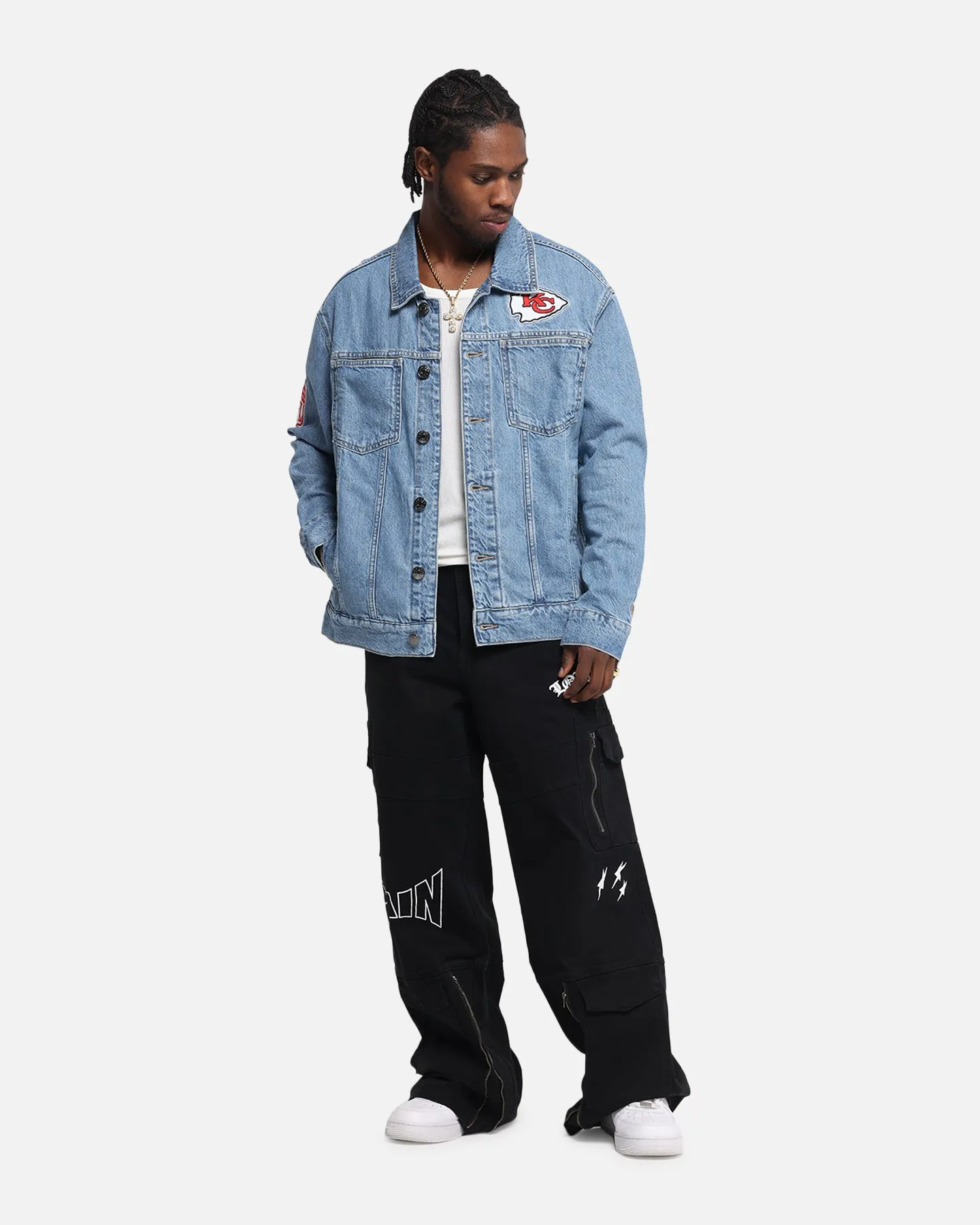 Premium Jacket New Era Kansas City Chiefs NFL Denim Jacket Dark Blue