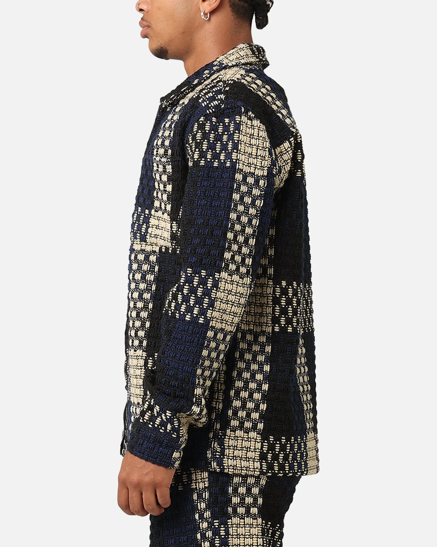 Travel Fashion XXIII Textured Weave Jacket Blue/Black/Yellow