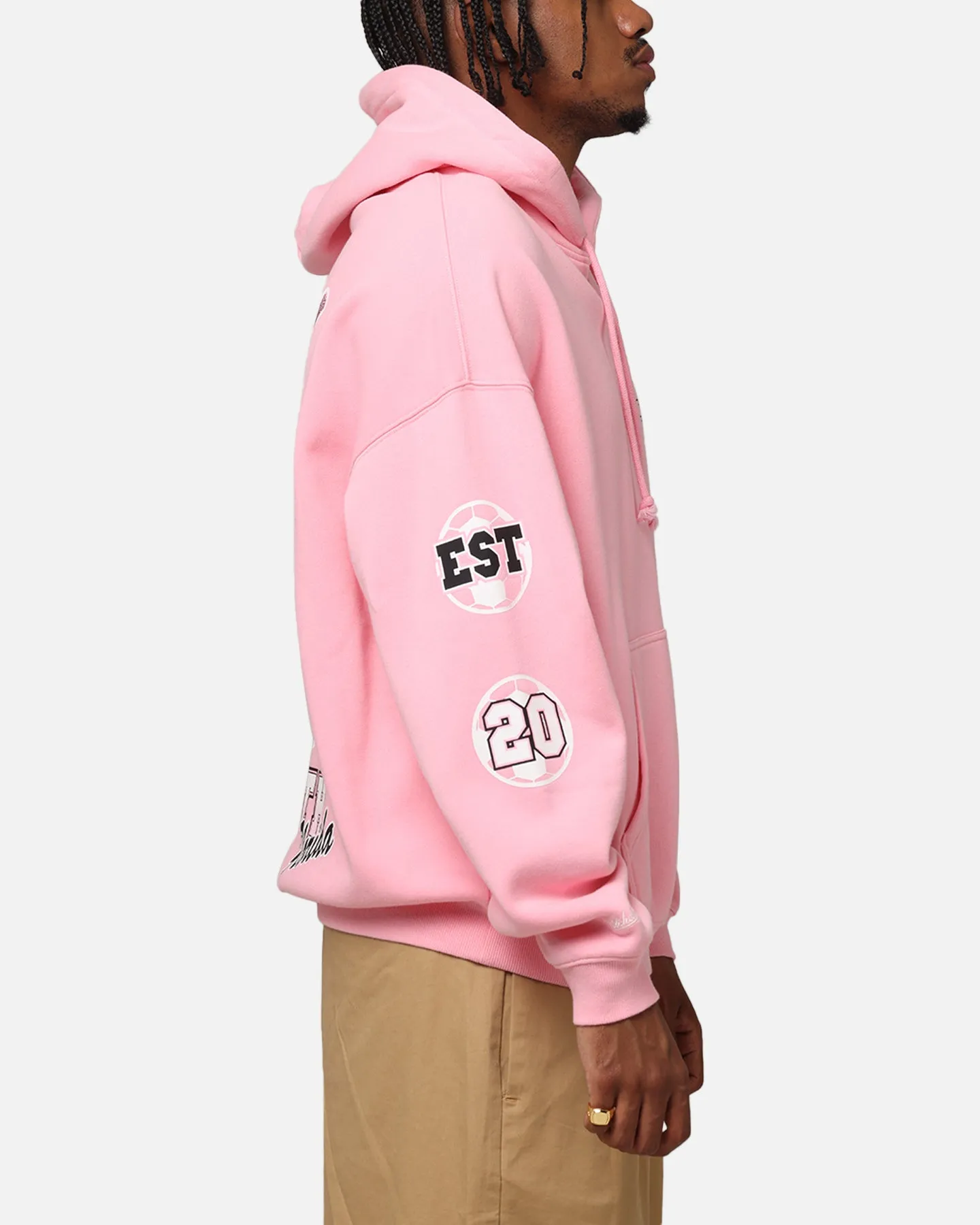 Yacht club style Statement Sleeves Mitchell & Ness Inter Miami CF Inaugural Year Hoodie Pink