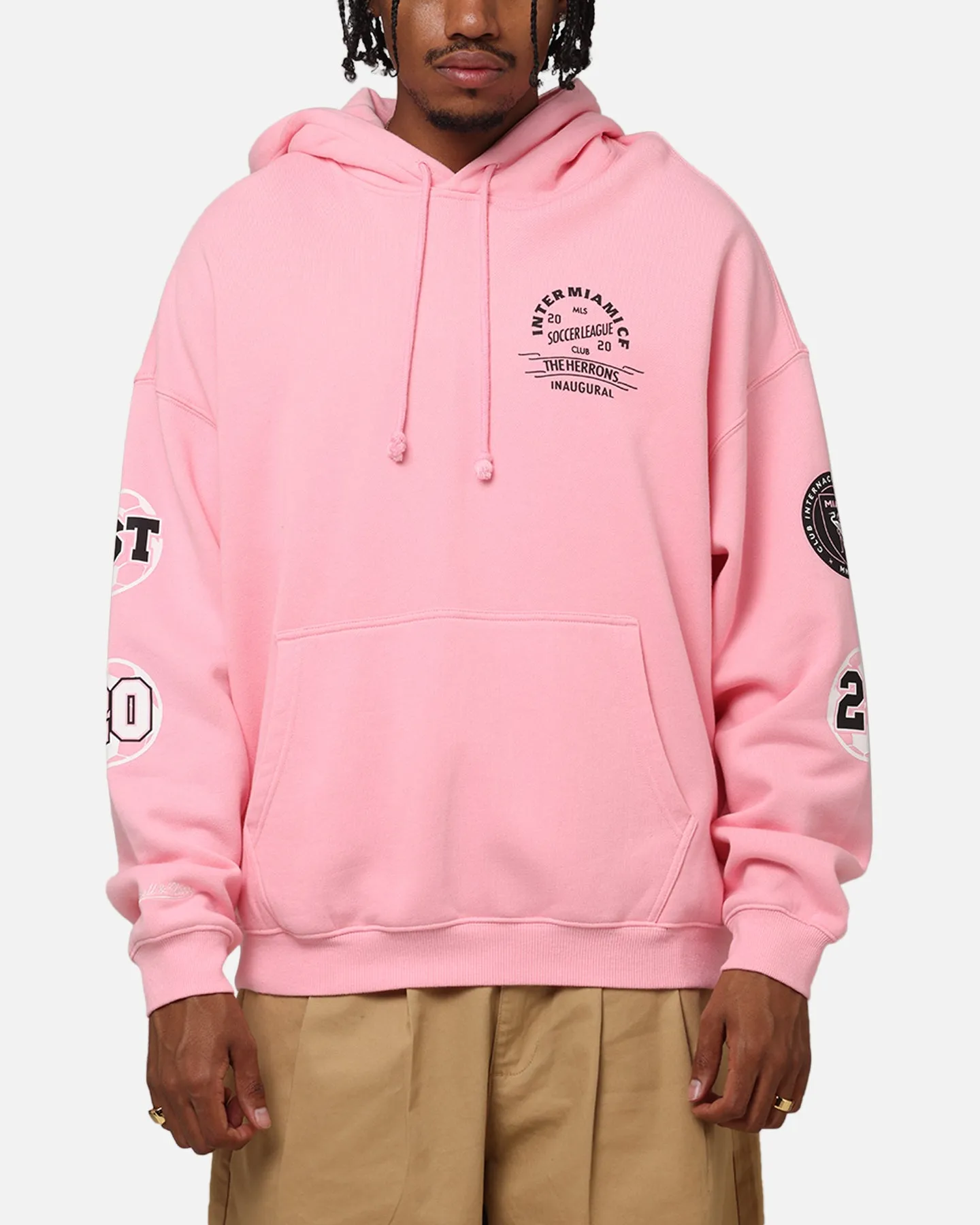 Mitchell & Ness Inter Miami CF Inaugural Year Hoodie Pink Outdoor Motion