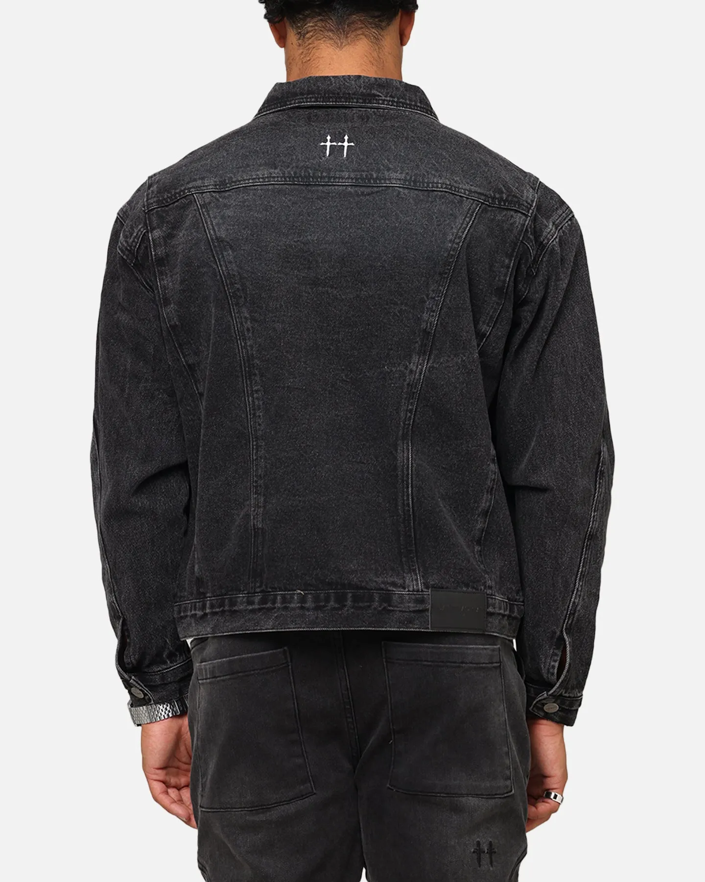 Saint Morta Armoury Denim Jacket Black Shadow adults' Minimalist Style