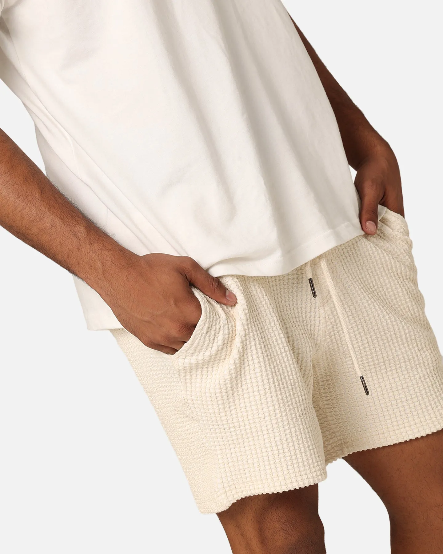 XXIII Ozzy Waffle Shorts Cream Flexible Gusset