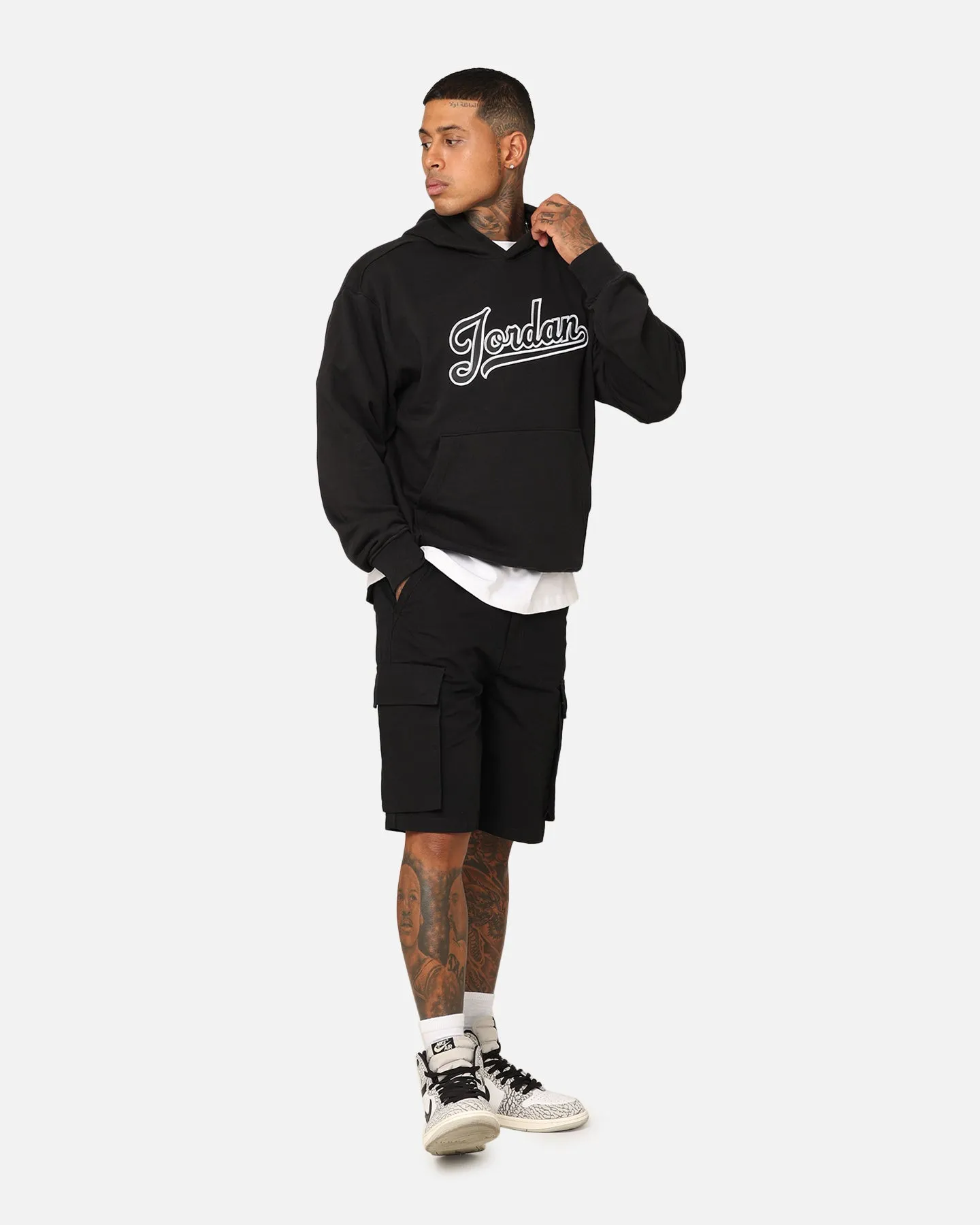 Jordan Flight MVP Fleece Pullover Hoodie Black Hiking Appropriate