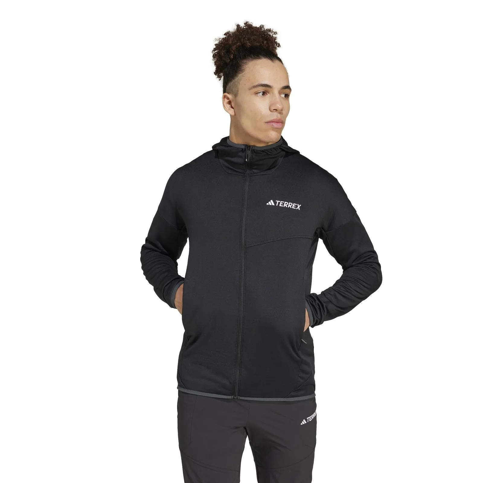 adidas Terrex Xperior CLIMAWARM Light Fleece Hooded Jacket Stretchable Material