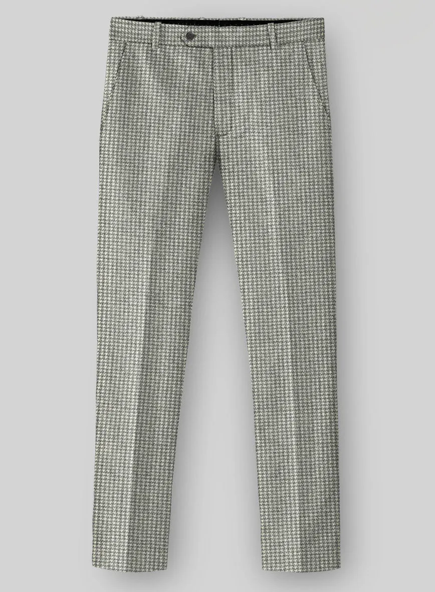 Elegant Touch Houndstooth Light Gray Tweed Pants