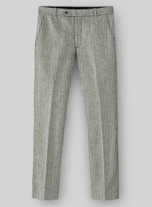 Elegant Touch Houndstooth Light Gray Tweed Pants