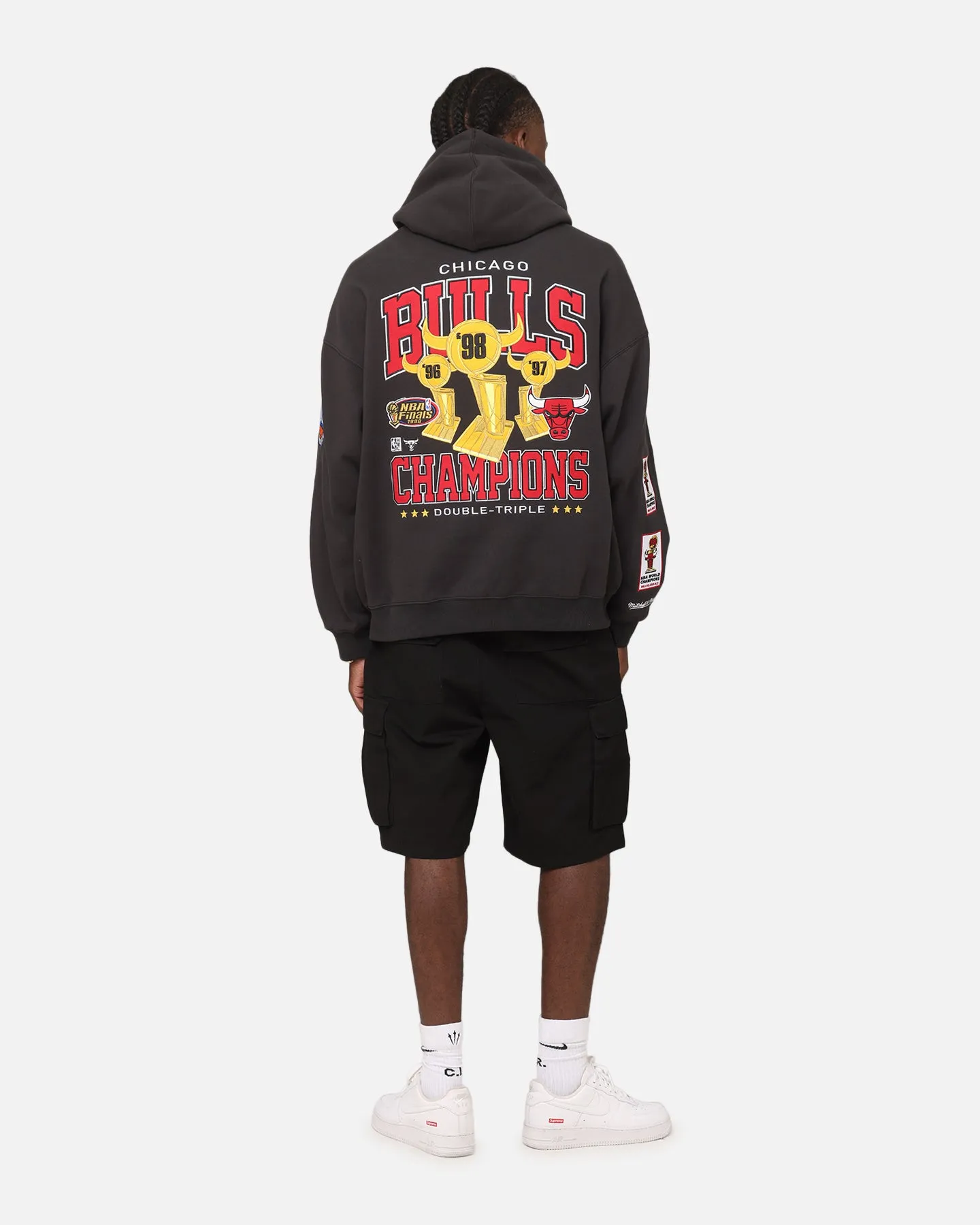Mitchell & Ness Chicago Bulls Pinnacle Hoodie Faded Black Wool blend