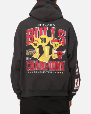 Mitchell & Ness Chicago Bulls Pinnacle Hoodie Faded Black Anti Static Lining Fashionable