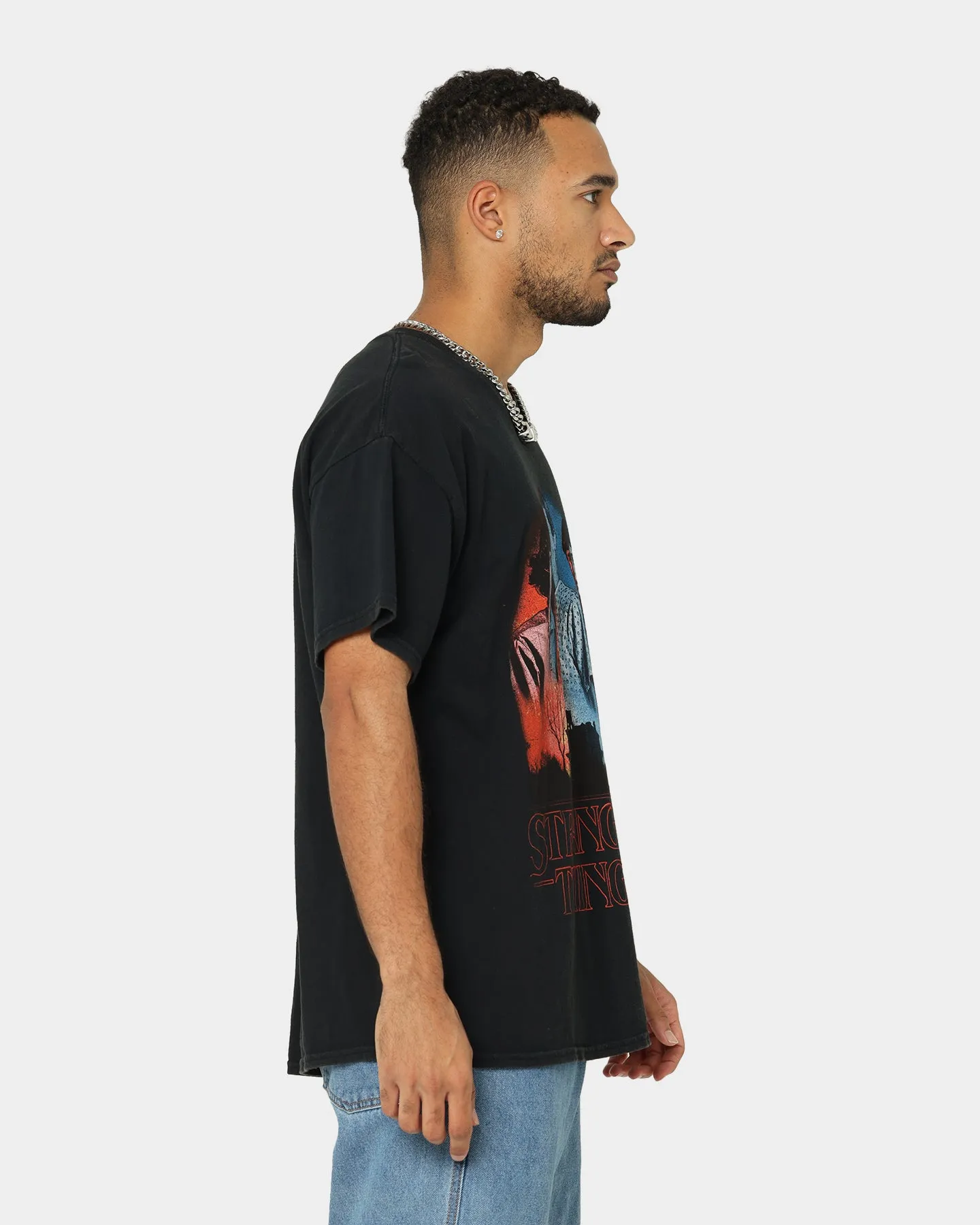 Goat Crew X Stranger Things Beginning Vintage T-Shirt Washed Black Timeless Top