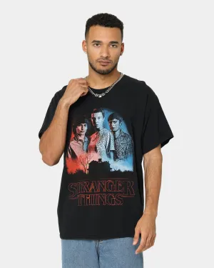 Anti Pilling Fabric Outdoor Wear Goat Crew X Stranger Things Beginning Vintage T-Shirt Washed Black