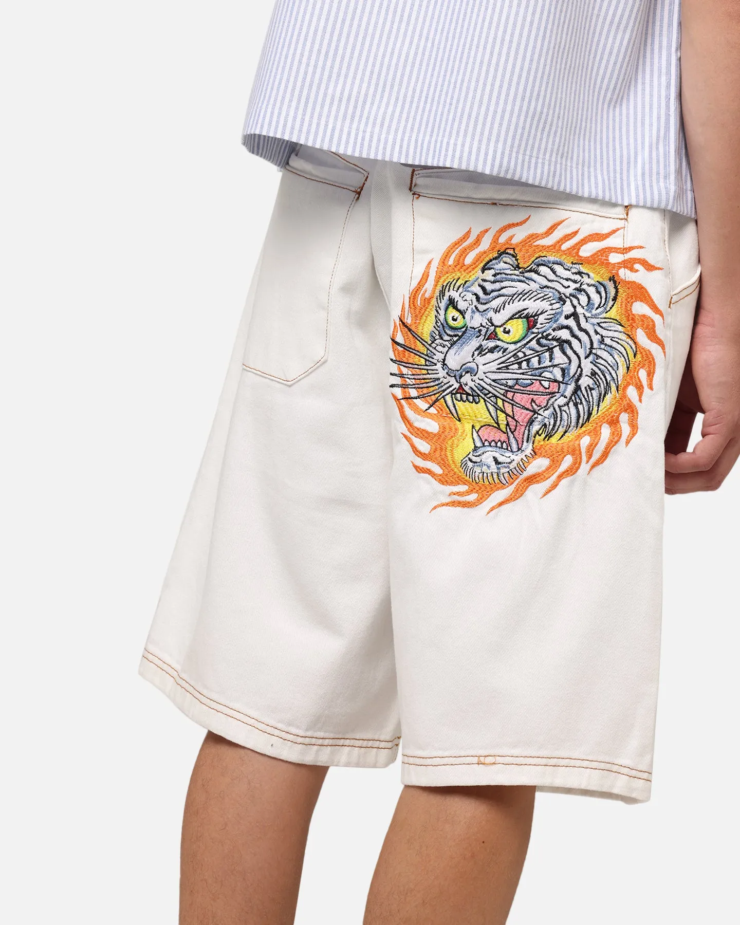 Flexible Activewear Ed Hardy Tiger Jorts Off White