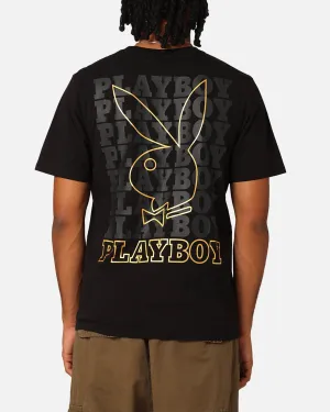 Playboy Linear Classic Bunny Stack T-Shirt Washed Black Sustainable sporty and comfortable
