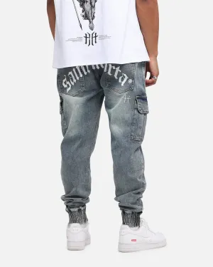 Saint Morta Gothic Cargo Joggers Dirty Denim Layer Ready Functional Wear