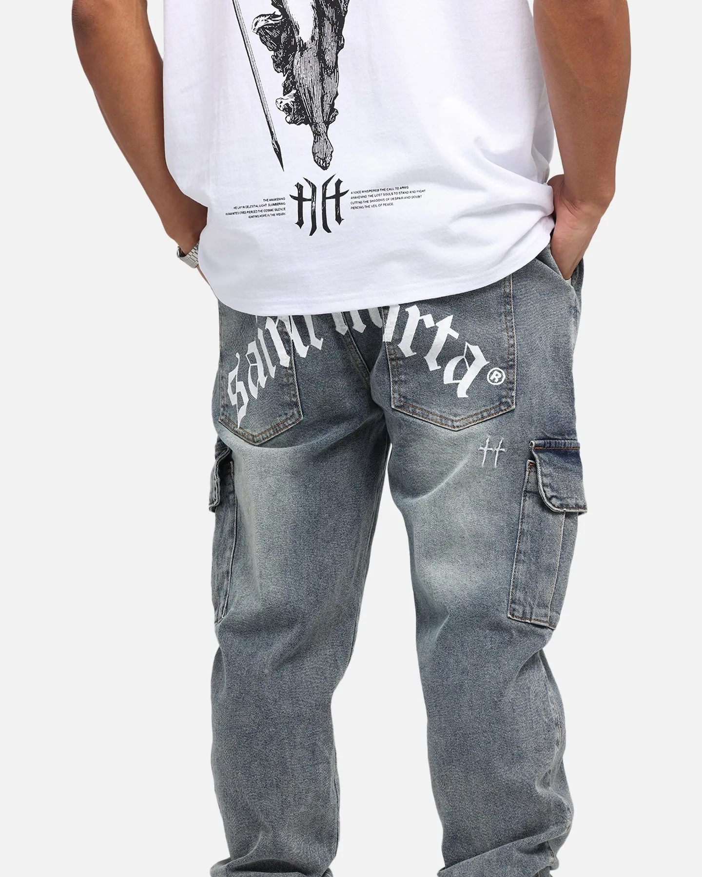 Breathable Comfort Saint Morta Gothic Cargo Joggers Dirty Denim