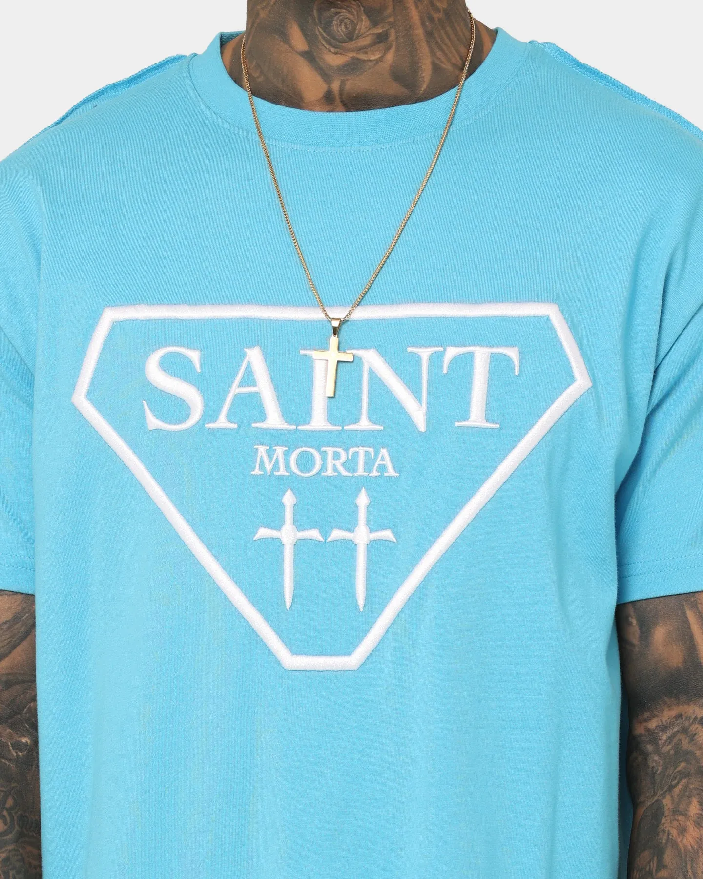 Comfy Layer Saint Morta Liberty Lafayette T-Shirt Cyan