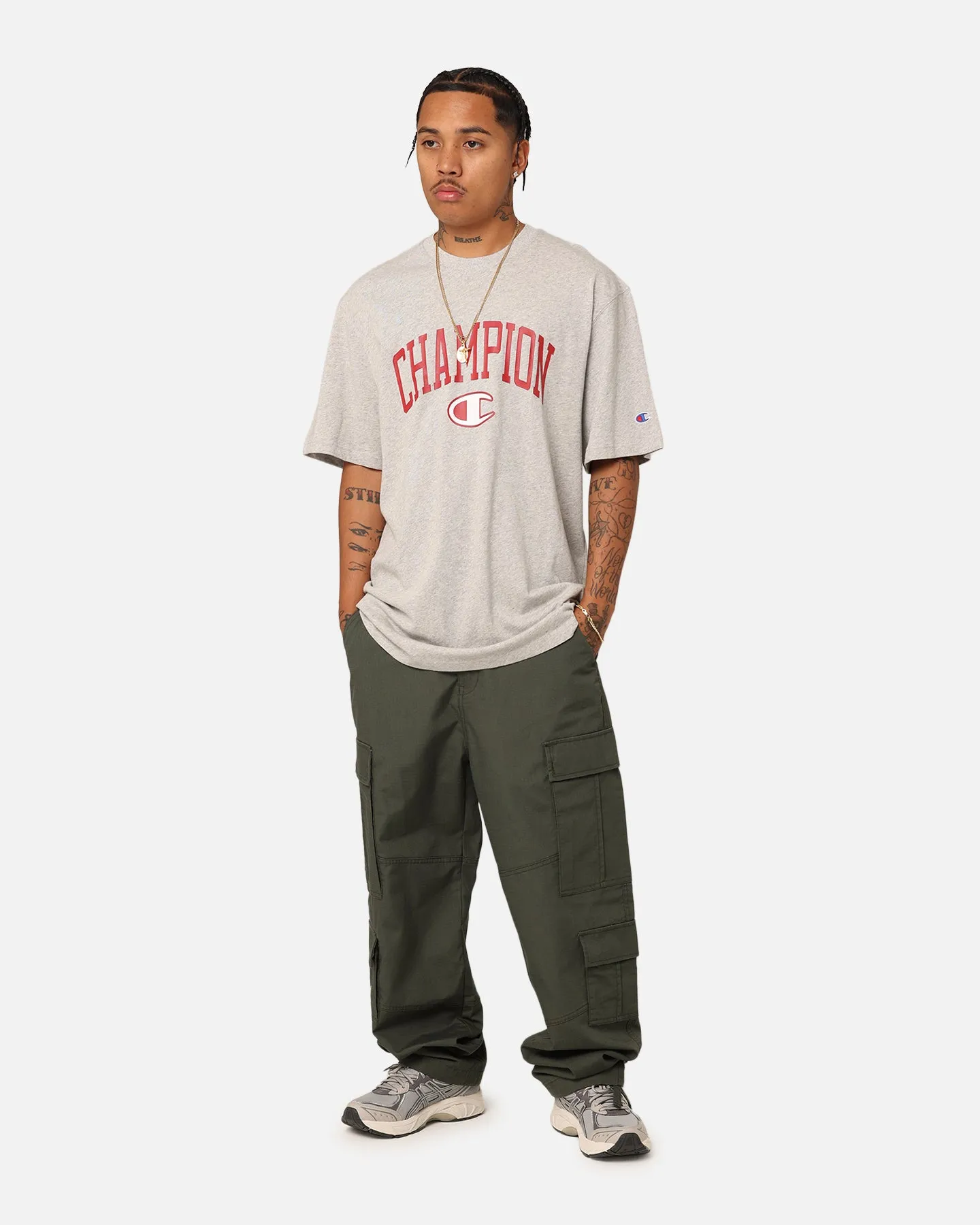 Soft And Comfortable Simple Wear Champion Large Graphic T-Shirt Rubis