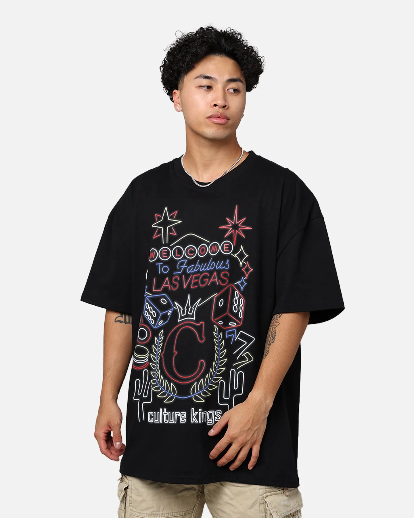 Culture Kings Sign Vegas T-Shirt Black Urban Casual Fashion Must-Have