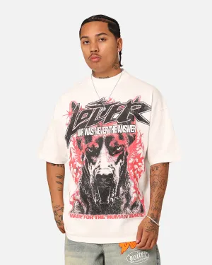 Loiter Dog Tag Oversized T-Shirt Off White Smart Casual Look Anti Perspiration Lining