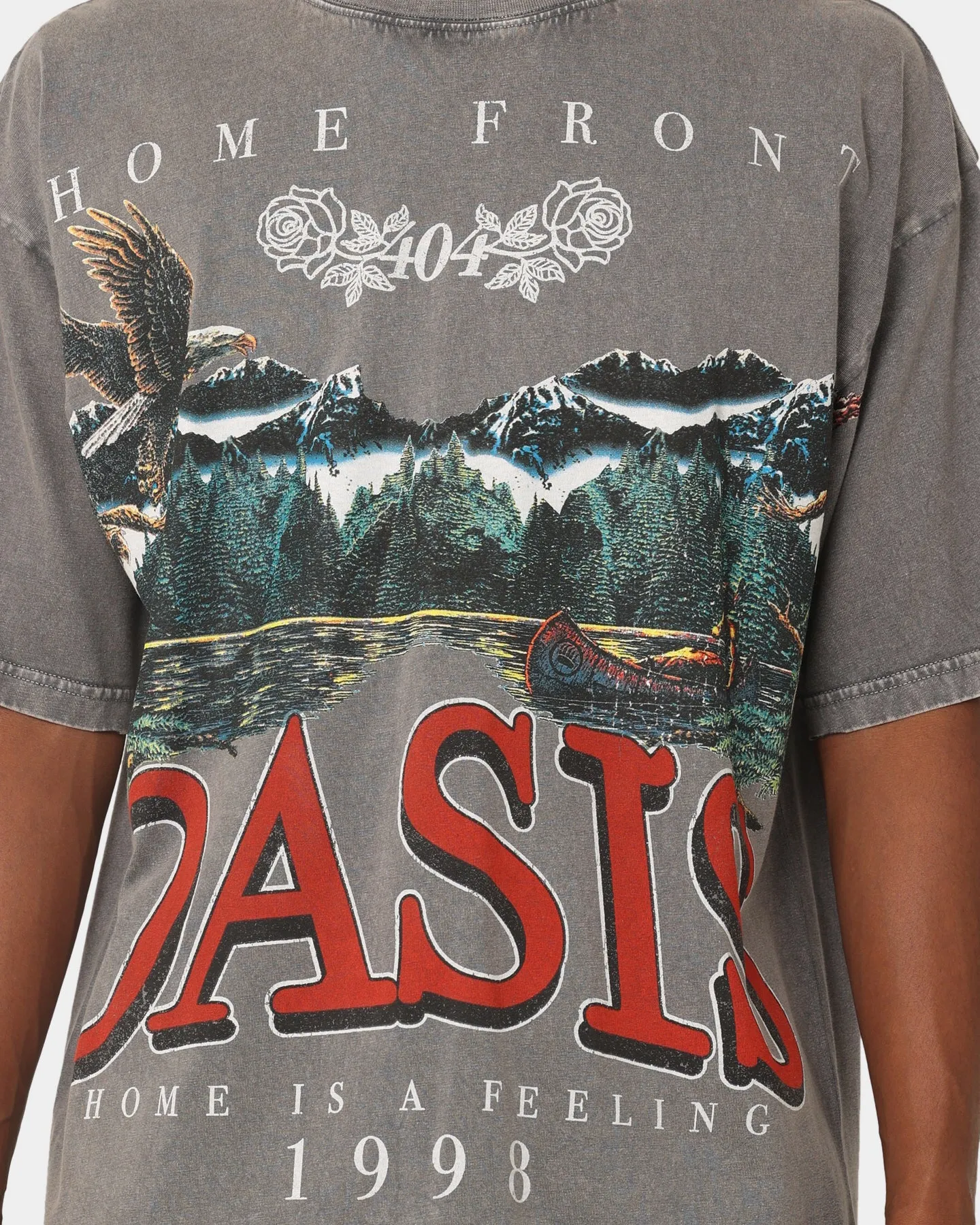 404 Oasis Vintage T-Shirt Charcoal Seasonal Wear