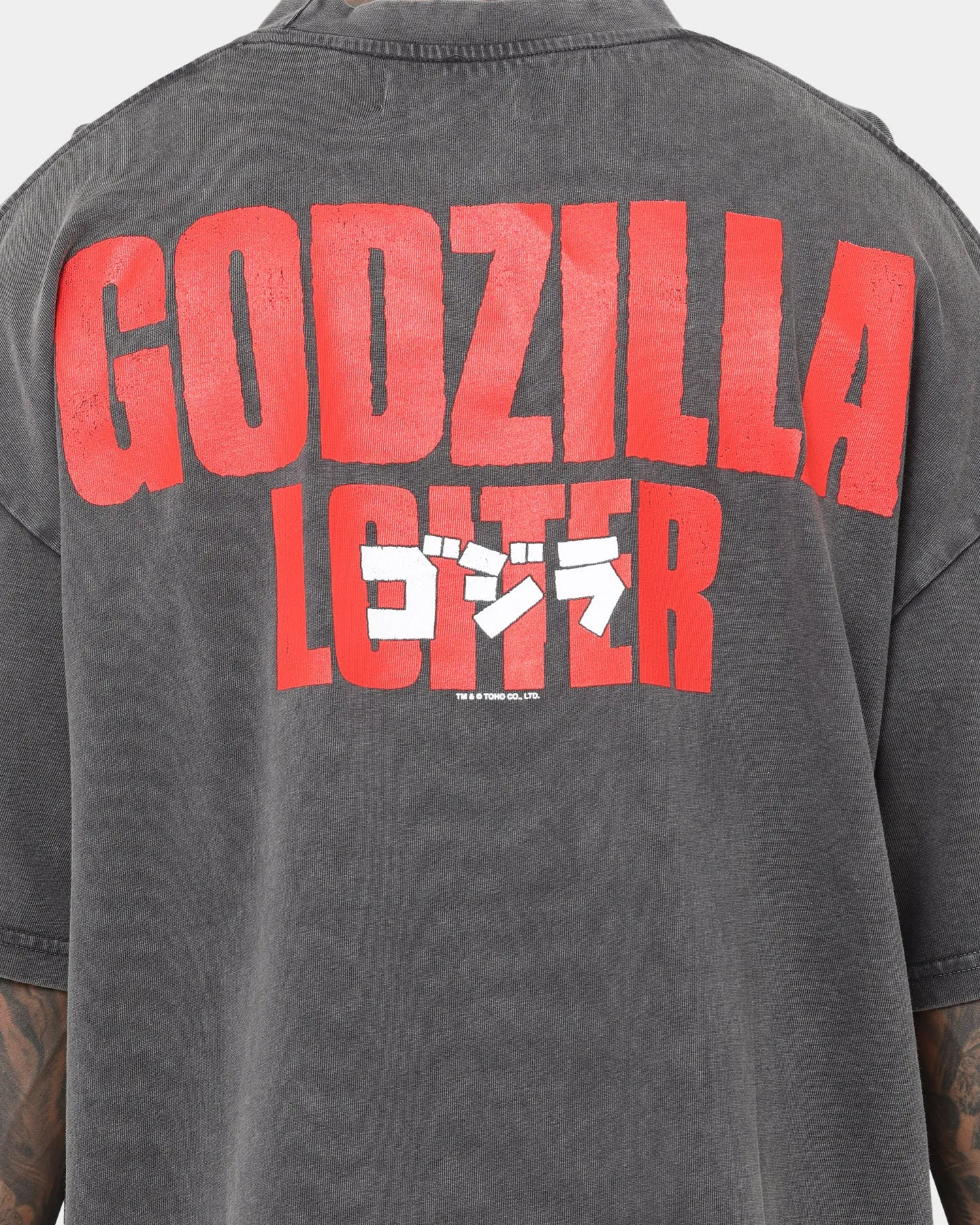 Loiter X Godzilla Godzilla Vintage T-Shirt Charcoal Active Style Affordable accessibility