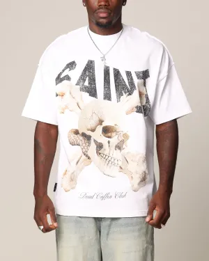 Eco Friendly Dyes Chic Wearable Saint Morta Dead Coffin Club Boxy T-Shirt White