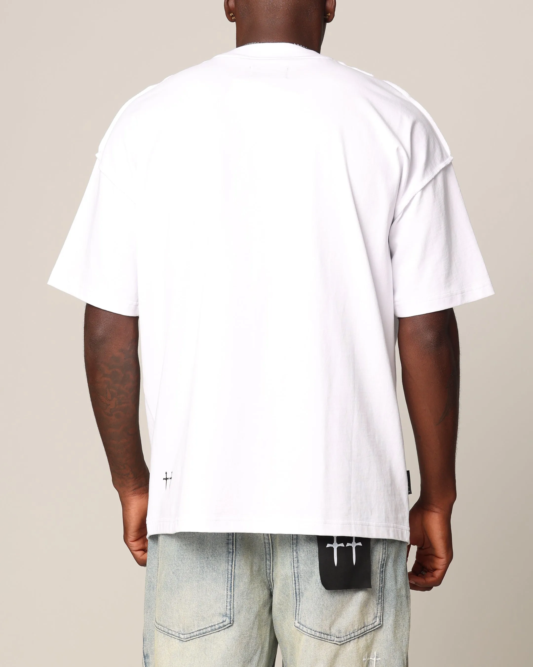 Saint Morta Dead Coffin Club Boxy T-Shirt White Micro Perforation Wrinkle Resistant