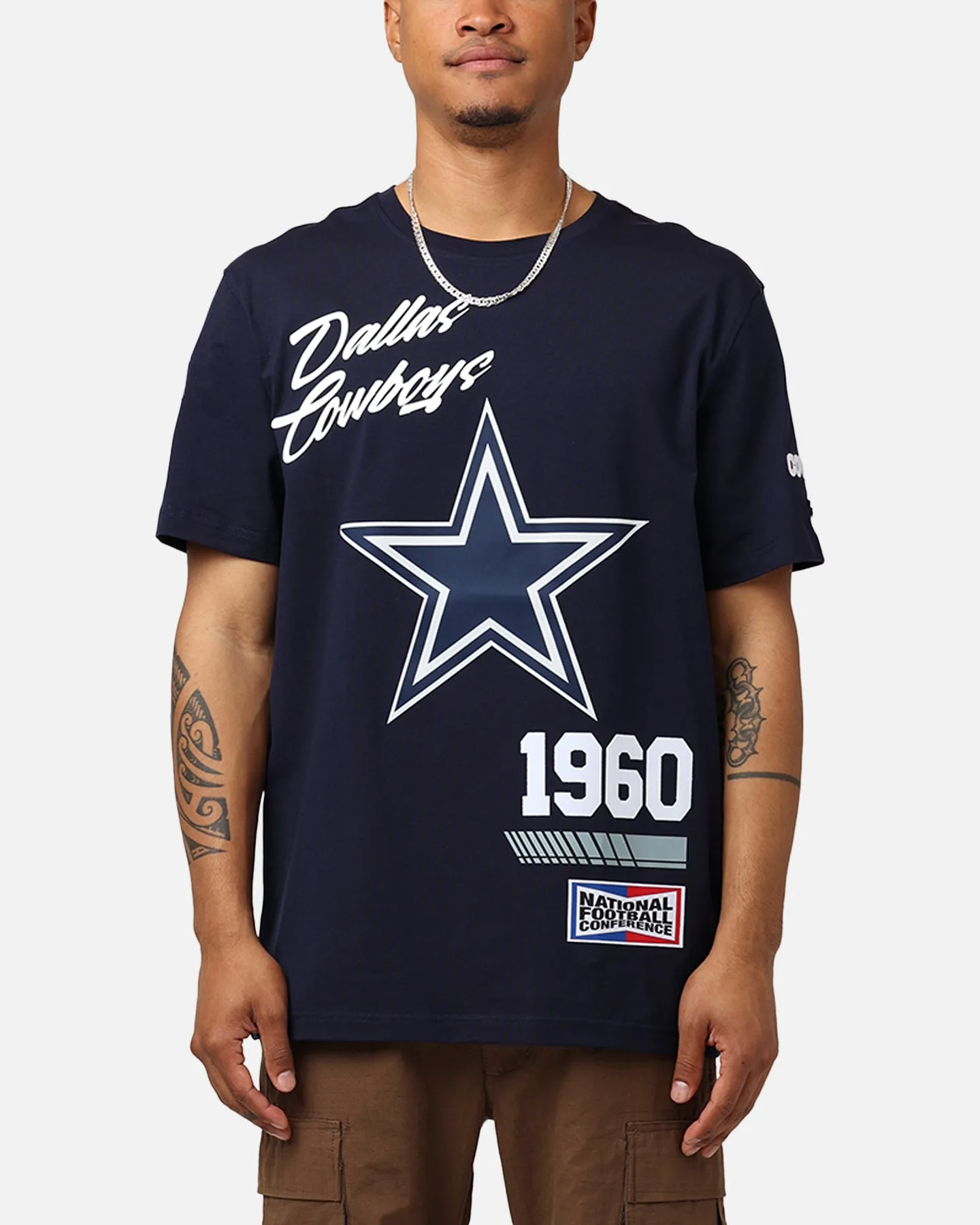 Pro Standard Dallas Cowboys Fast Lane SJ T-Shirt Midnight Navy Oversized Silhouette