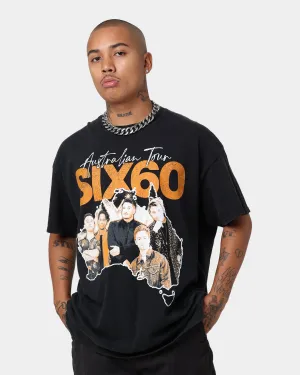 Oeko Tex Certified Casual Day Wear SIX60 Six60 Tour Vintage T-Shirt Black Wash