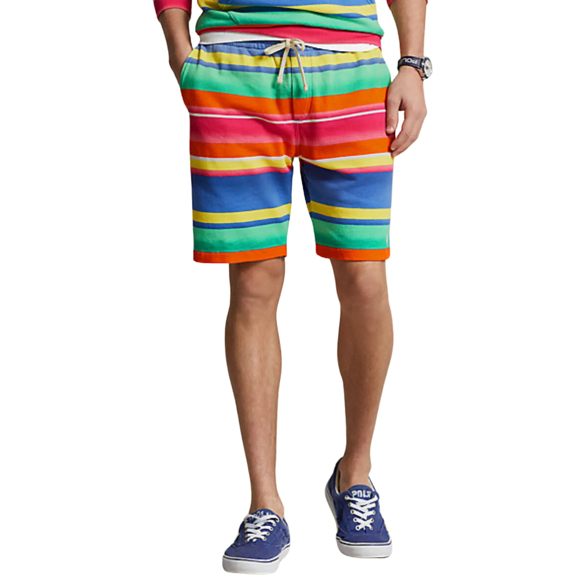 Polo Ralph Lauren 8.5 Inch Striped Terry Short (Marais Stripe) Lightweight Feel