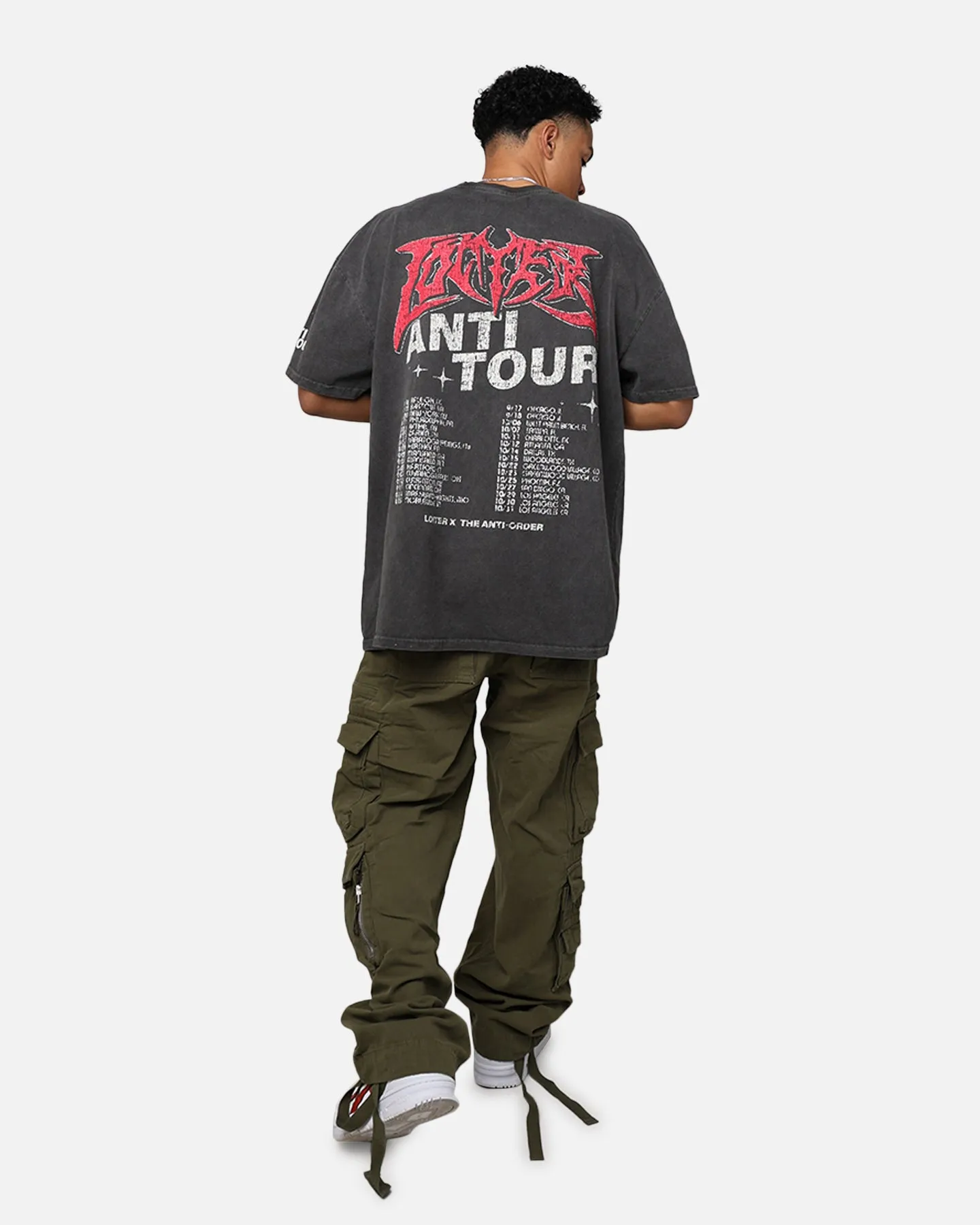 Loiter X The Anti Order Anti Tour Vintage T-Shirt Black Wash casual outing