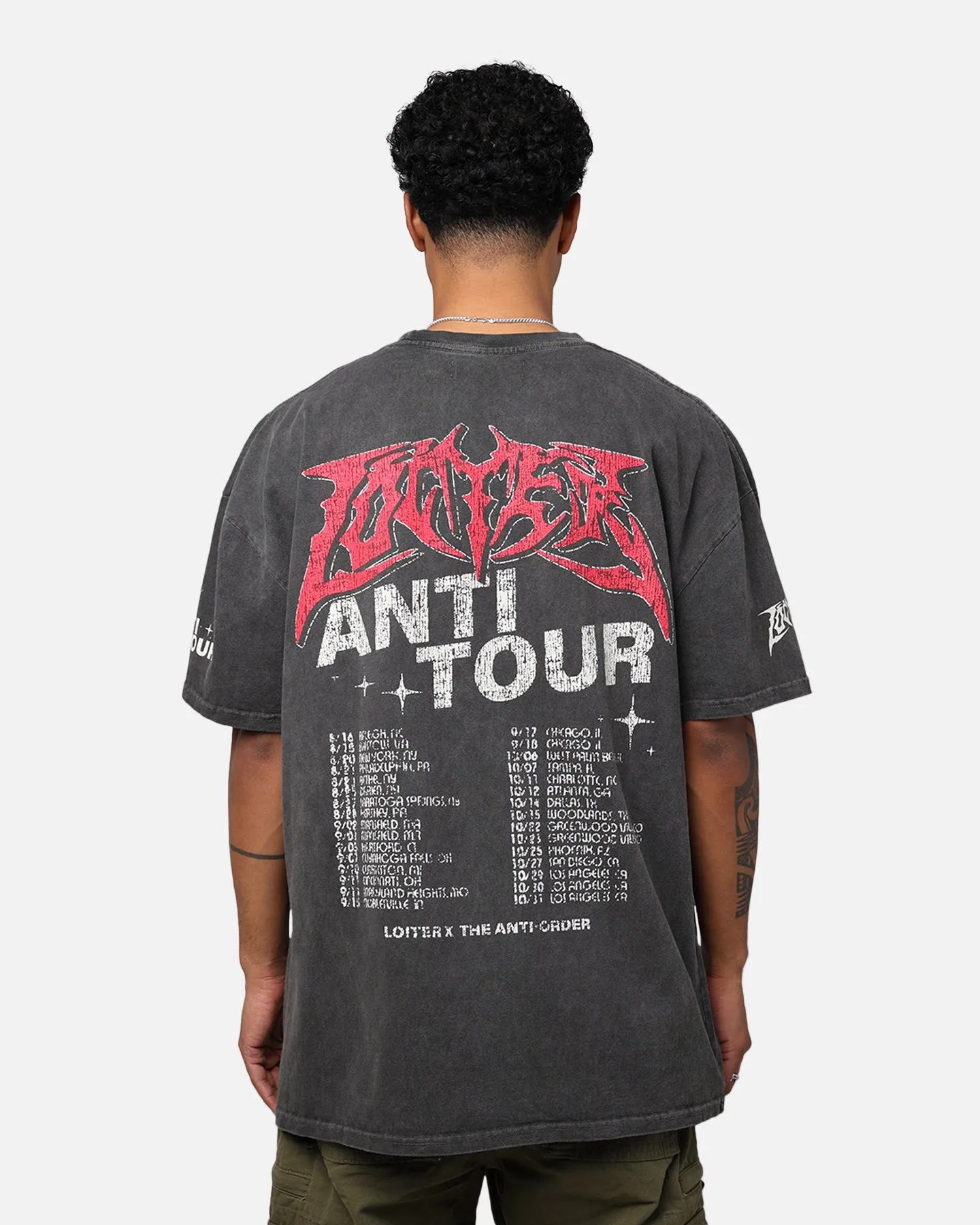 Layered Style Loiter X The Anti Order Anti Tour Vintage T-Shirt Black Wash