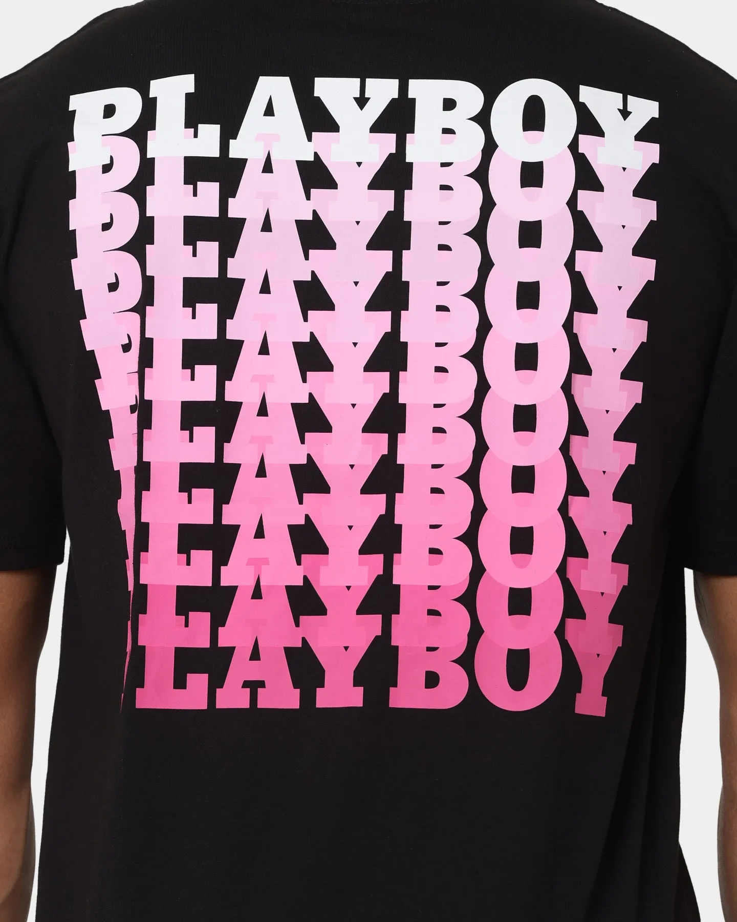 Versatile Fit Slim Fit Cut Playboy Stack Blend T-Shirt Black Magenta