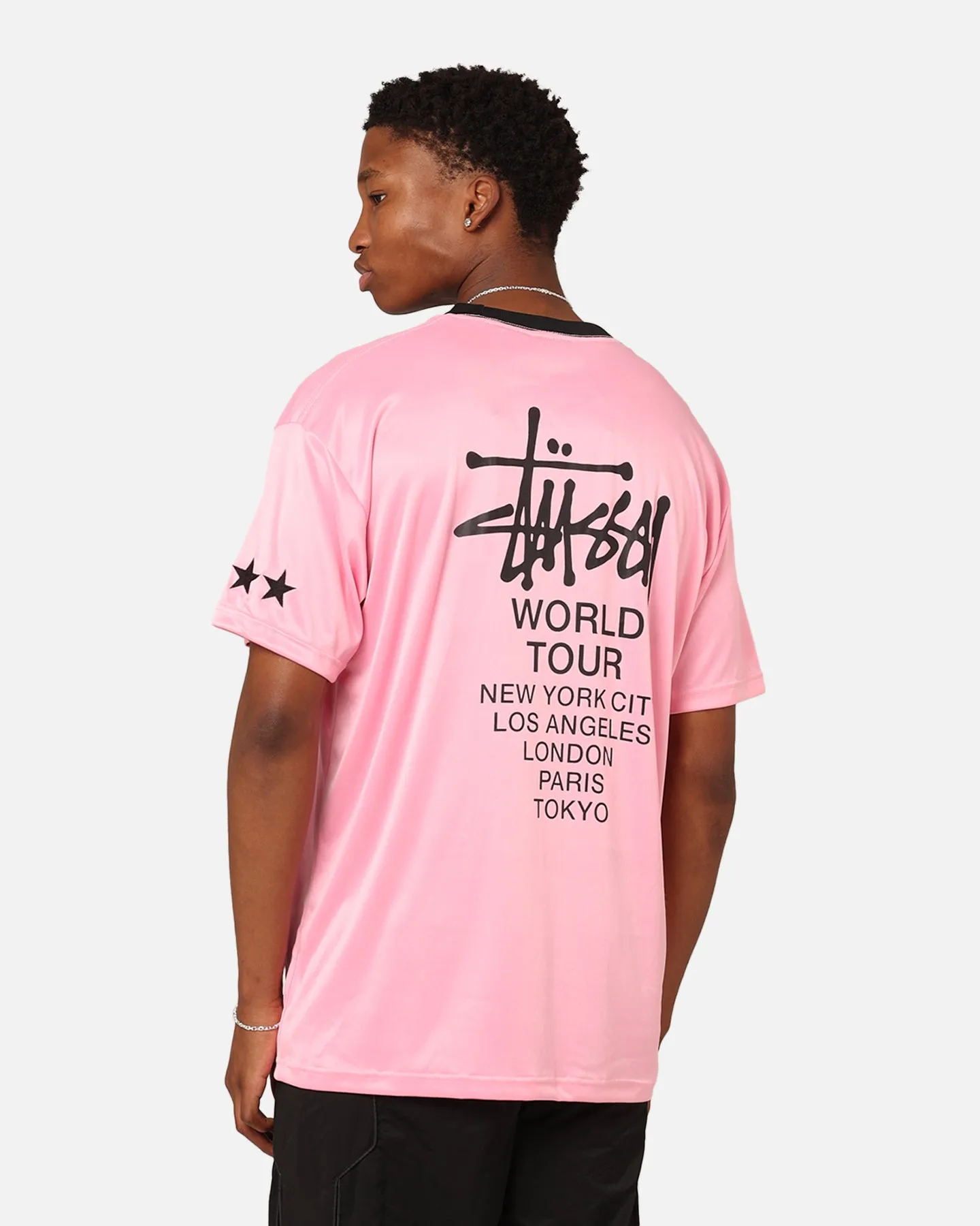 Stussy Football T-Shirt Pink Comfortable and stylish
