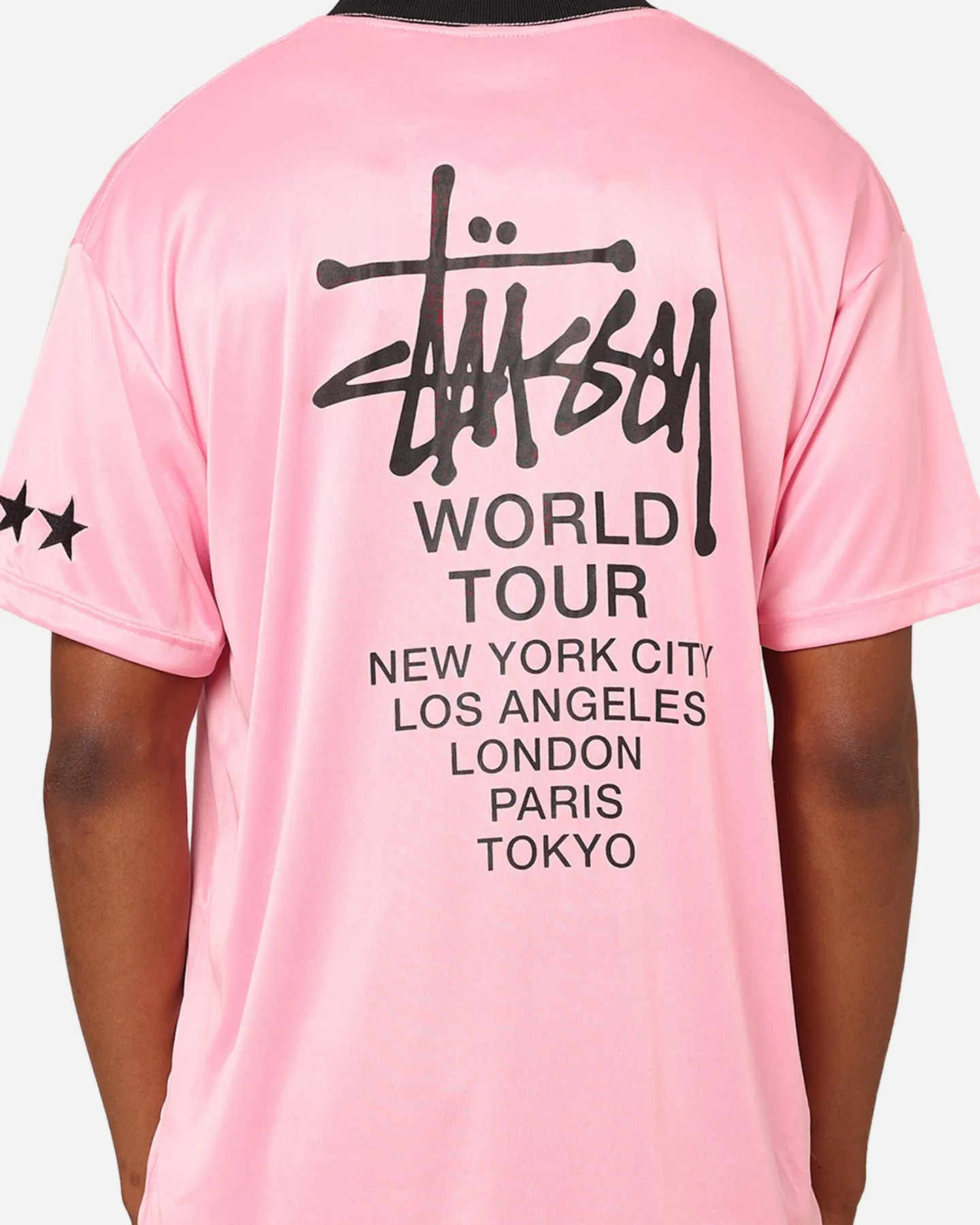 Crew Neck Design vacation wear Stussy Football T-Shirt Pink