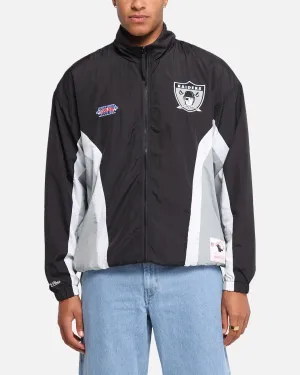 Mitchell & Ness Las Vegas Raiders Nylon Track Jacket Black/Grey Elastic Cuff Mechanism