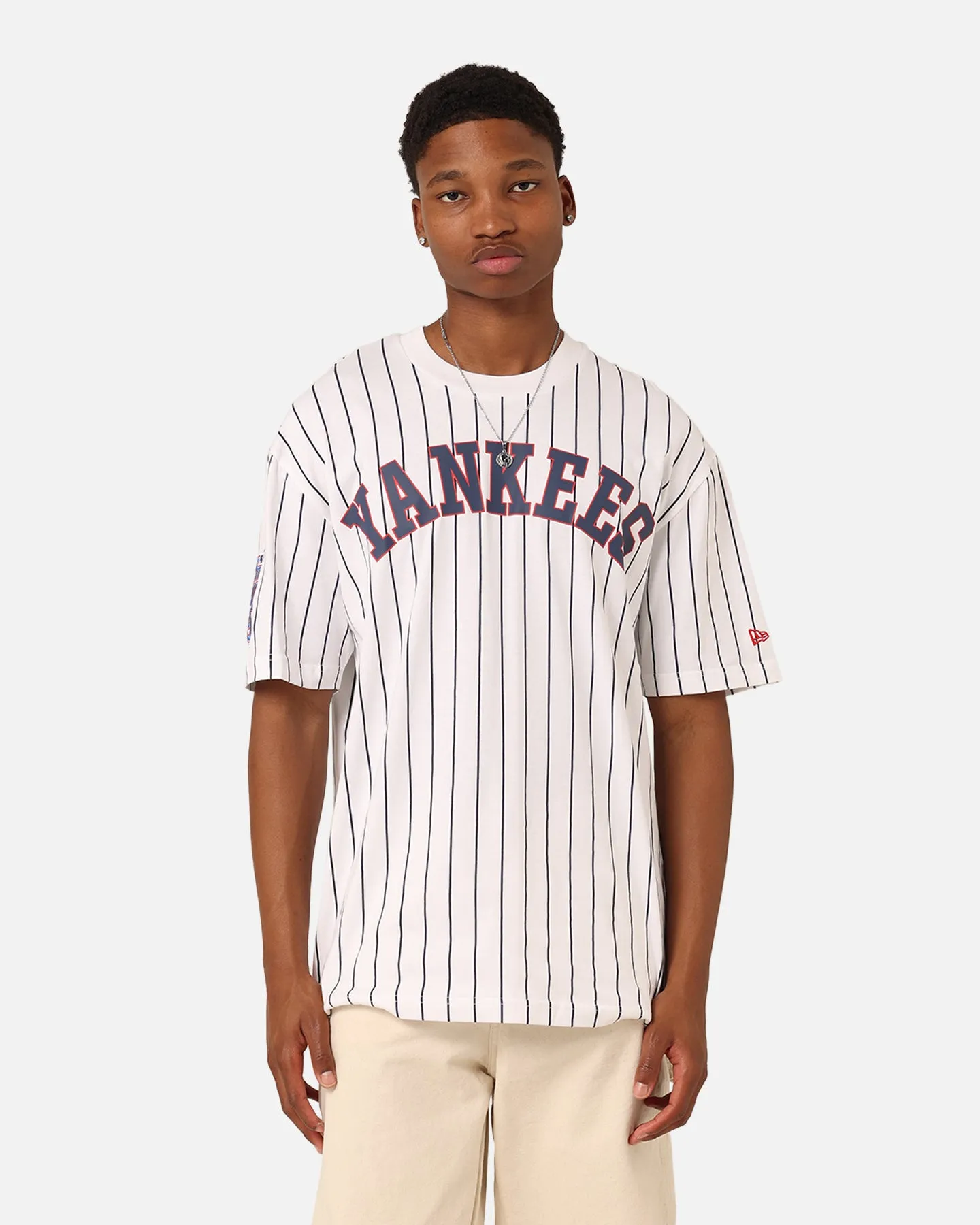 Versatile Comfort New Era New York Yankees T-Shirt White Pinstripe