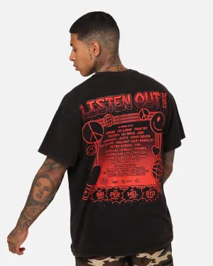 Goat Crew X Listen Out 2023 Vintage T-Shirt Black Wash Relaxed Torso Fit