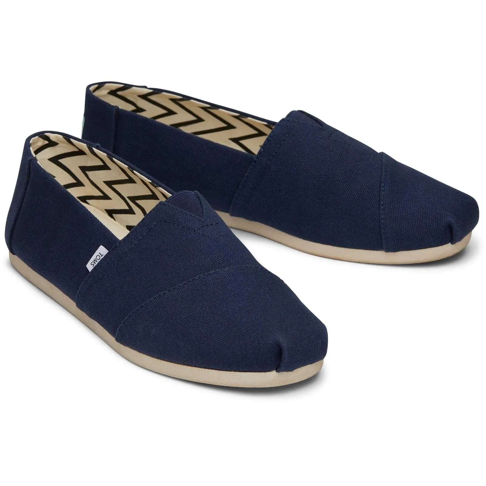 TOMS Mens Alpargata Shoes Navy Padded Tongue Color Pop