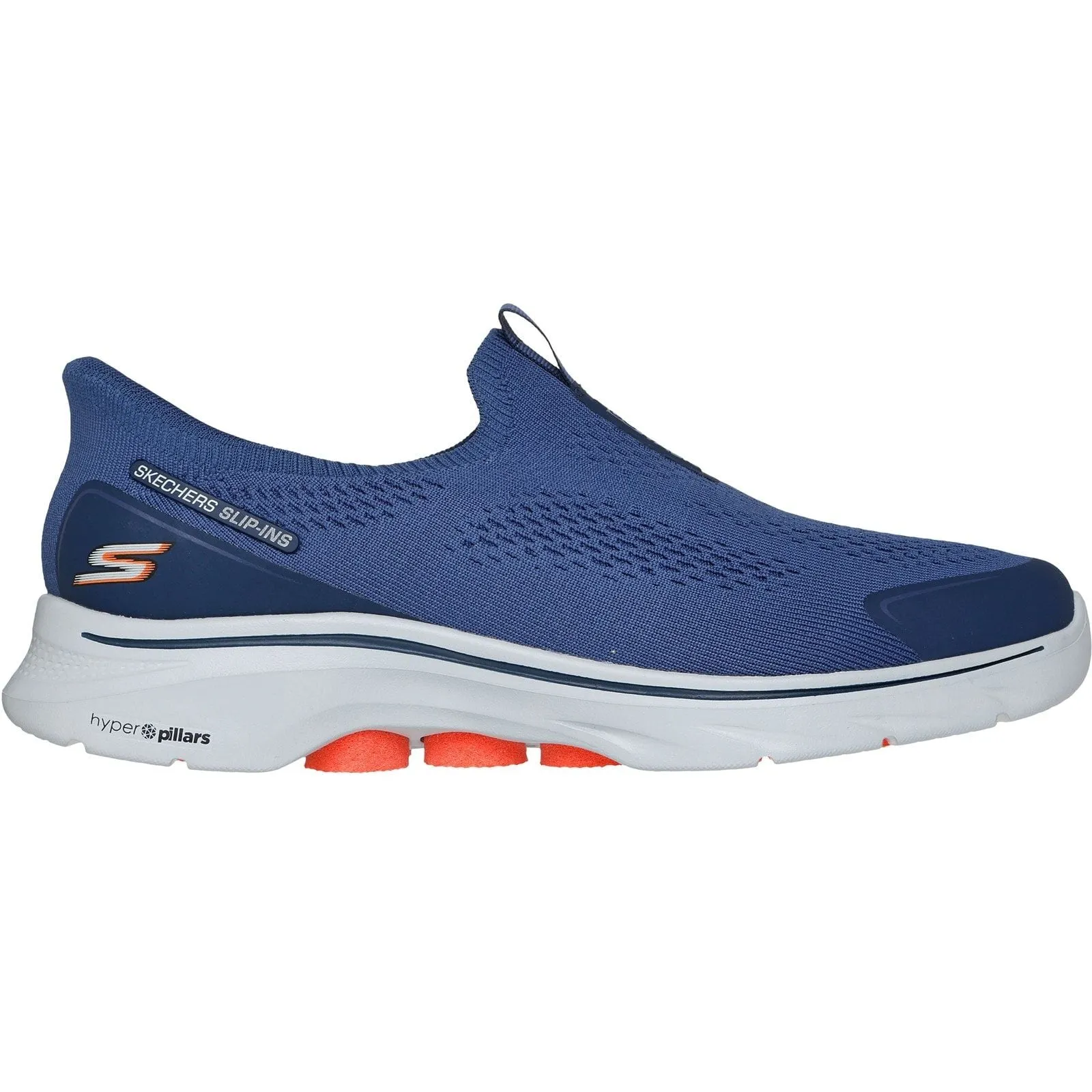 Fairy Step Adjustable Straps Skechers Mens GO WALK 7 Easy On Evolution Trainer Navy