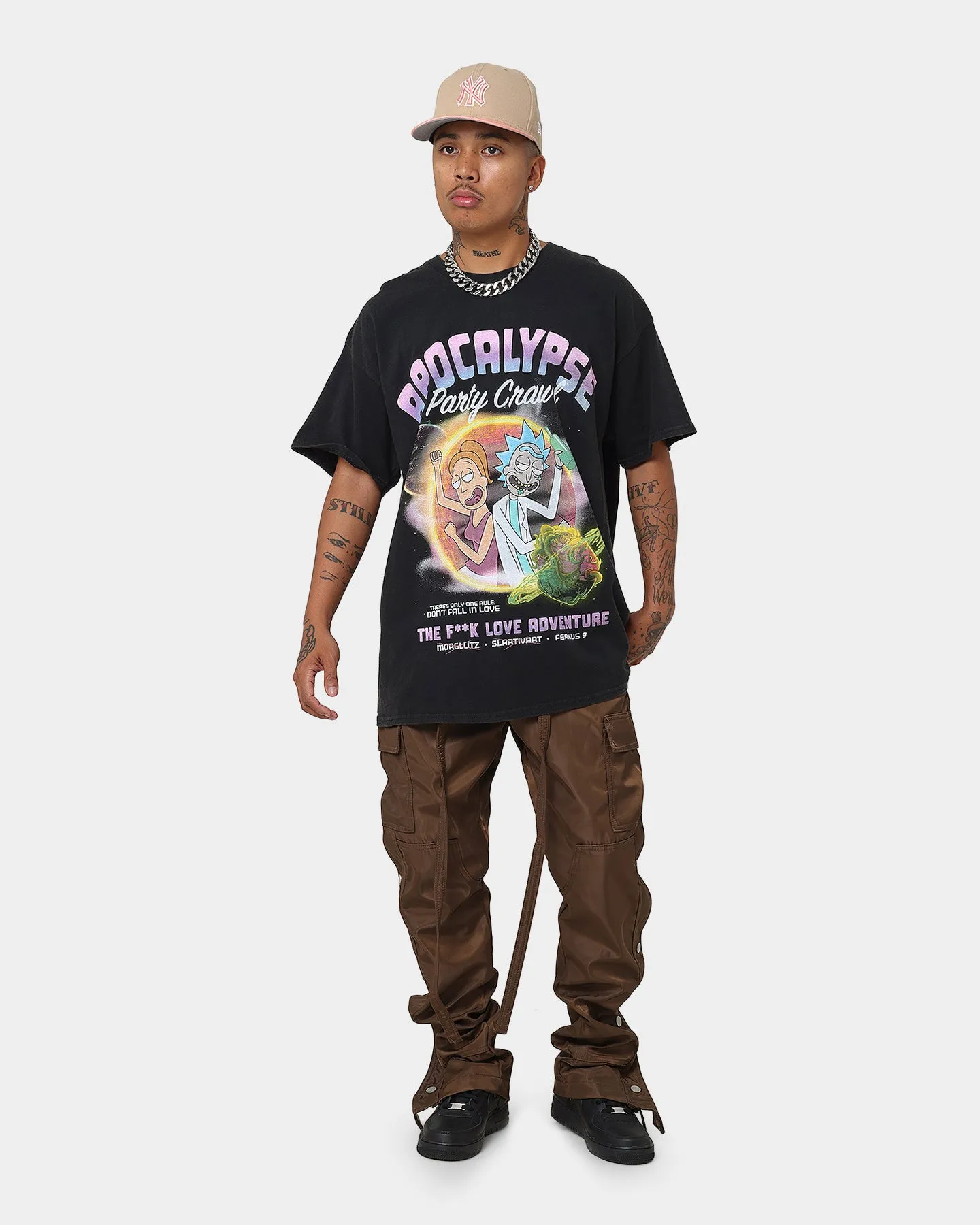 Goat Crew X Rick And Morty Apocalypse Vintage T-Shirt Black Wash PocketDetail