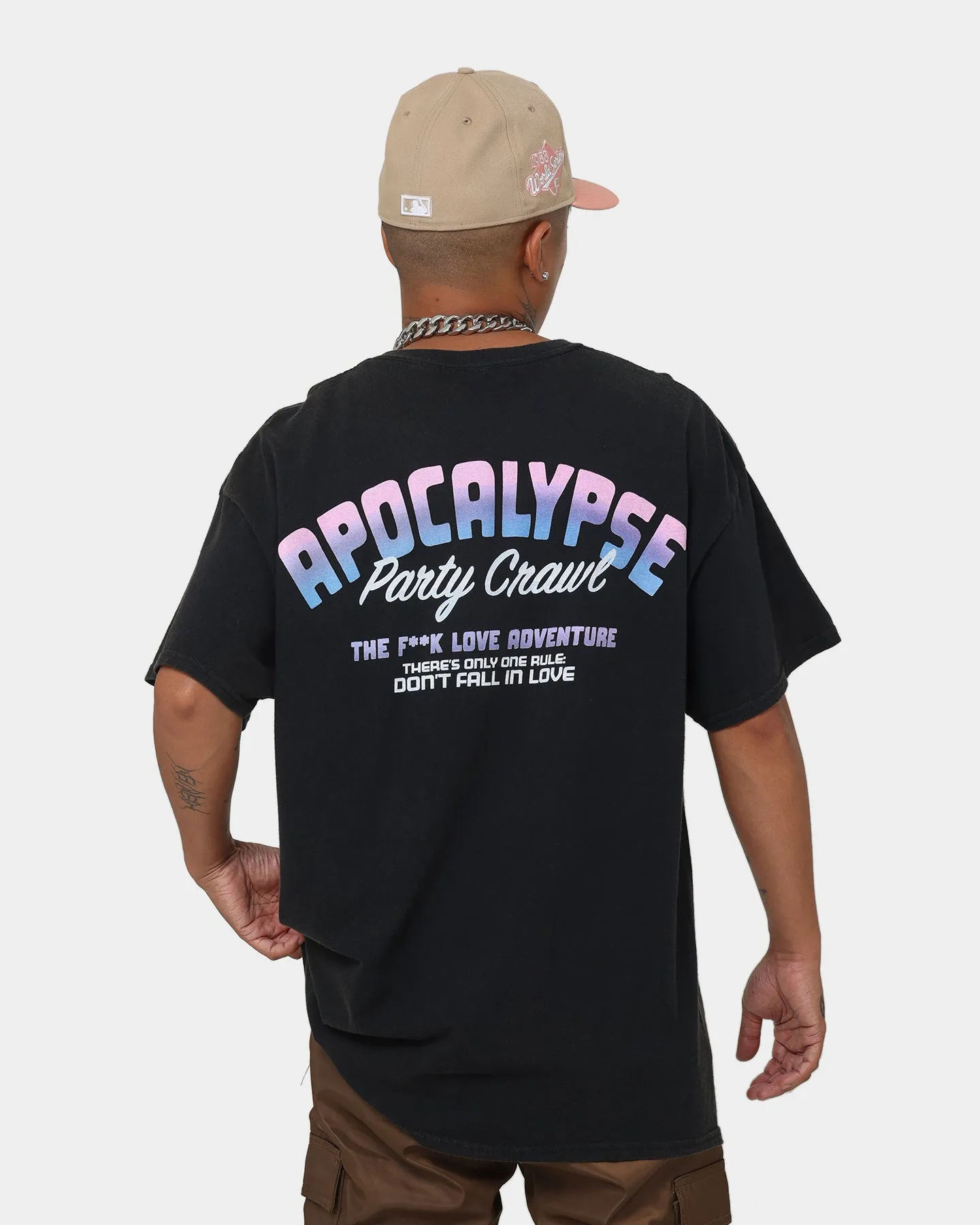 Goat Crew X Rick And Morty Apocalypse Vintage T-Shirt Black Wash Layered Comfort City Fashion Look
